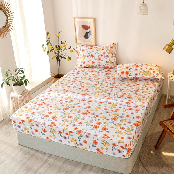 

sheets & sets printed bedspread 100% polyester fitted sheet mattress cover flat adjustable four corners with elastic band 1pc bed