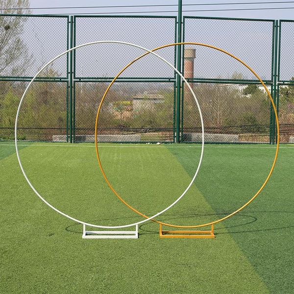 

party decoration circle wedding props birthday decor wrought iron round ring arch backdrop lawn artificial flower row stand wall shelf