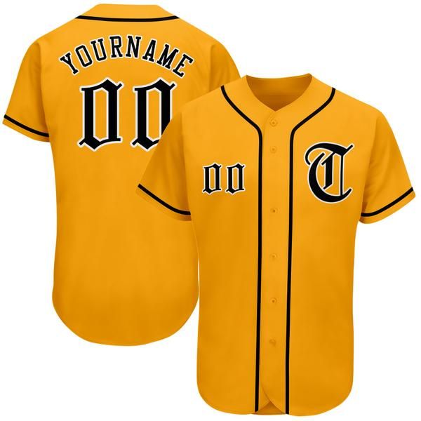 

custom gold black-white-006 authentic baseball jersey, Blue;black