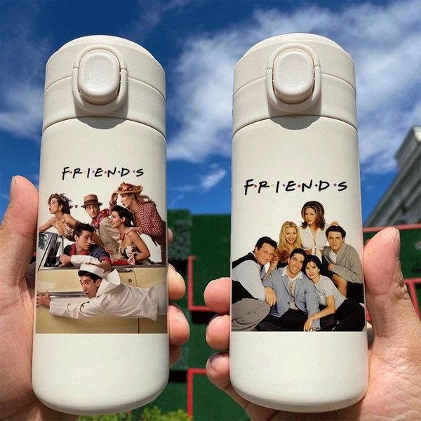 

water bottles 300/450ml friends tv show cup central perk vacuum flasks stainless steel tea cups friend gifts creative drinkware