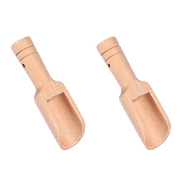 

spoons 2pcs wooden round handle scoop teaspoon small salt shovel powder scoops