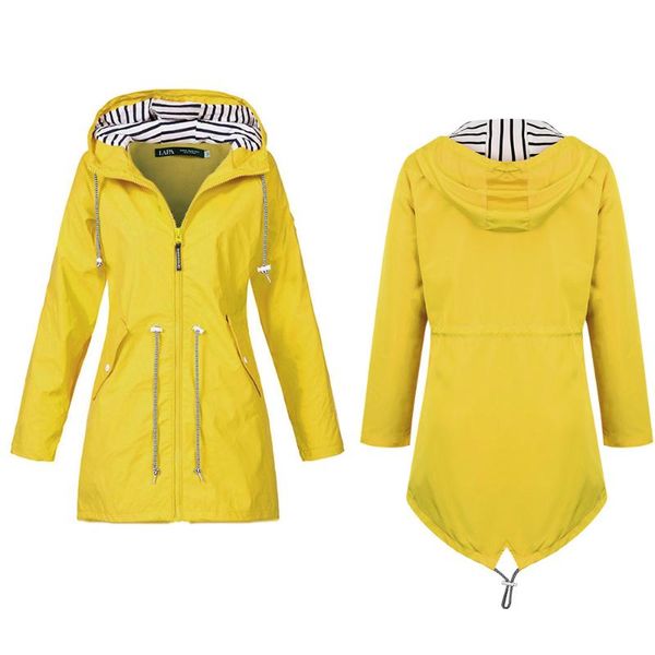 

women jacket and coat spring outdoor windproof long sleeve hooded jackets zipper up slim waist windbreaker for ladies d30 women's trenc, Tan;black