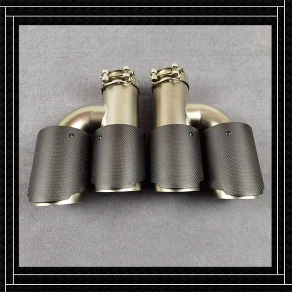 

pair h model car styling nozzles matte carbon fiber exhaust pipe universal length 240mm stainless steel muffler tip motorcycle system