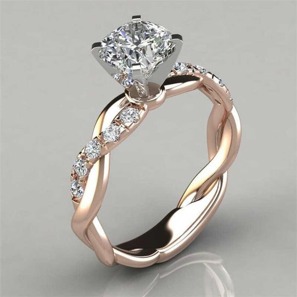 

wedding rings rose women silver color white ring gold size 5-10, Slivery;golden