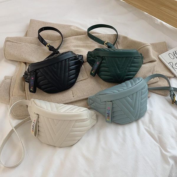 

all-match simple diagonal temperament elegant fashion waist bags embroidered line rhombus shoulder bag saszetka na biodra