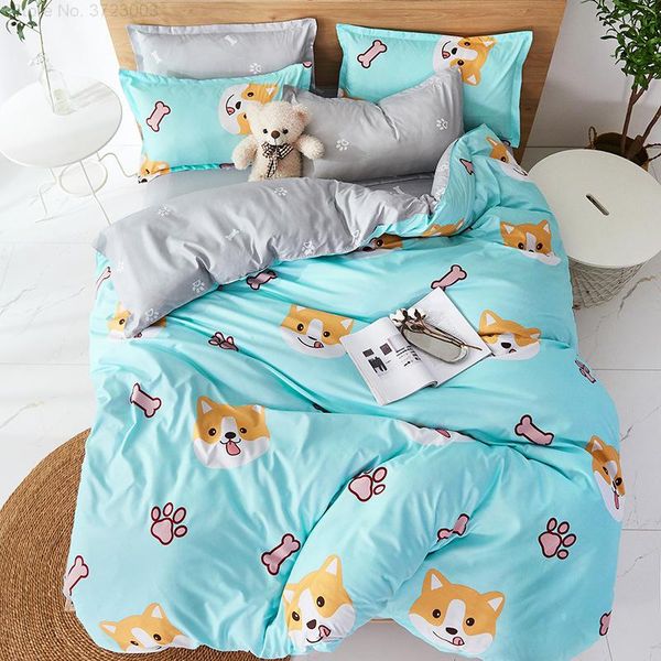 

bedding sets cute cartoon cat dog animal digital printed home textile children bedroom down quilt cover bedspread pillowcase