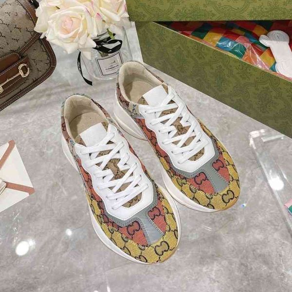 

home high edition old dad shoes new color matching flower thick sole inner heightening couple leisure sports, Black