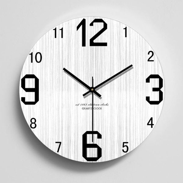 

wall clocks simple fashion 3d wooden clock modern for living room decoration silent quartz hanging home art decor 14 inch