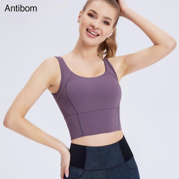 

antibom sport bra with pad fitness acitve gym crop women high impact shockproof underwear workout running yoga vest outfit