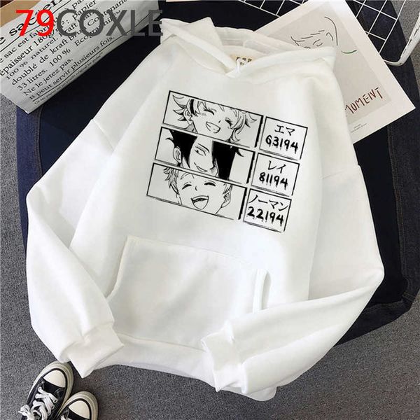 O prometido Hoodies Hoodies Masculino Gráfico Anime Streetwear Harajuku Homens Grunge Y0804