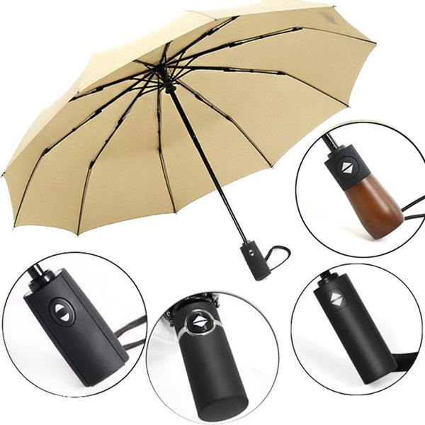 

umbrellas wind resistant full automatic umbrella business folding strong frame windproof for man large male car paraguas