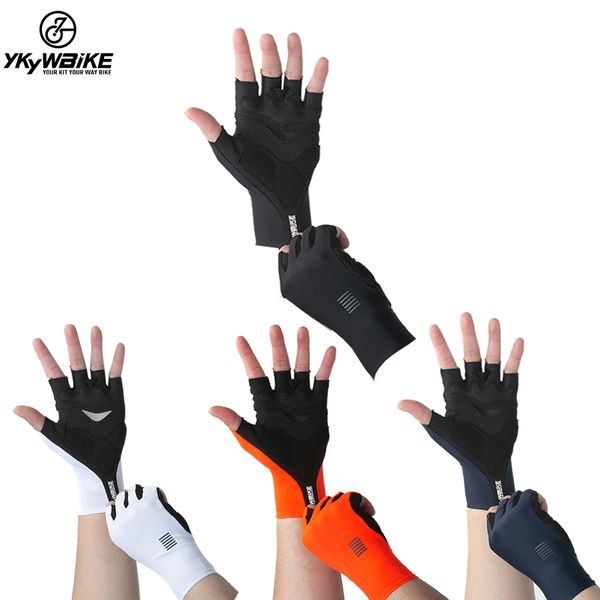 

ykywbike cycling gloves mtb bike gloves sports half finger bicycle goves men women breathable shockproof glovesg, Blue;gray