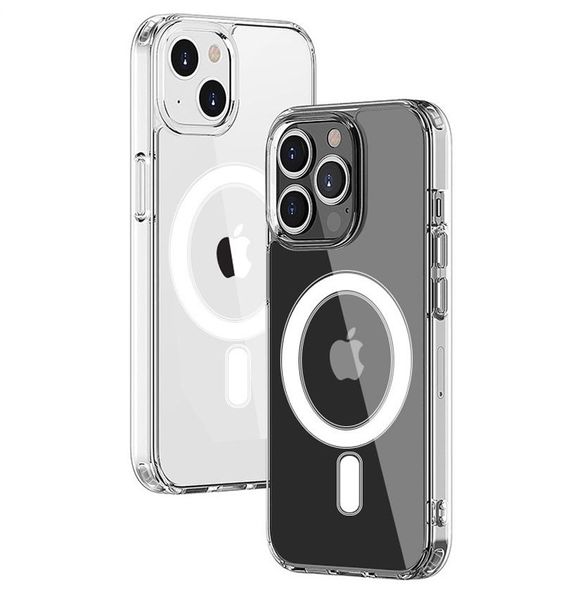 Magsoge capas de telefone magnéticas à prova de choque magnéticas transparentes transparentes para iPhone 14 Pro Max 14Plus 13Pro 12 11 XR 8G com pacote de varejo compatível com capa de carregador Magsafe