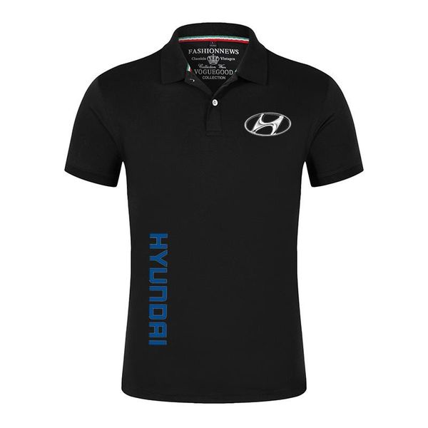 

men's t-shirts 2021 hyundai logo summer shirt men casual cotton solid color breathable short sleeve tee male golf tennis, White;black