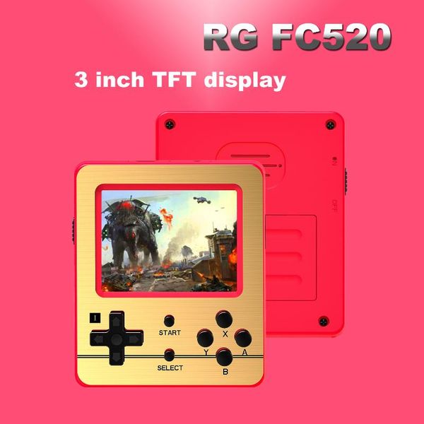 

portable game players rg fc520 vibrating handle nes tv console red and white machine fc handheld