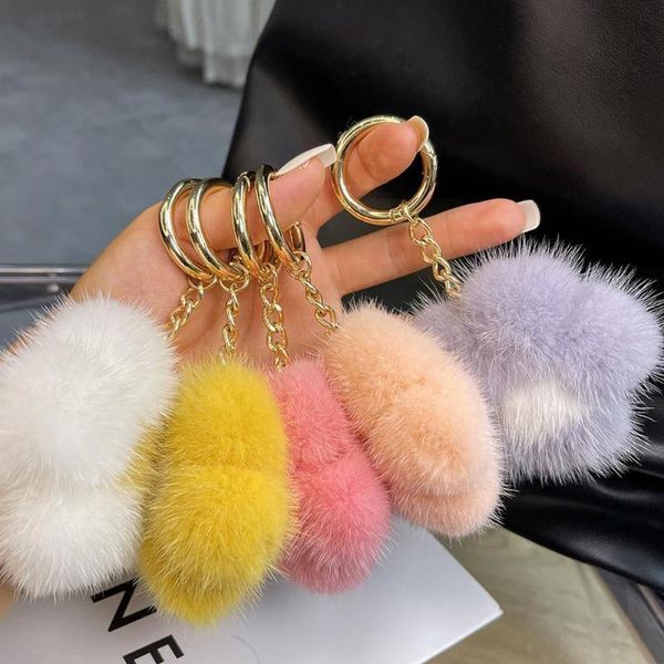 

keychains keychain pendant plush ball bag ornaments metal present fashion birthday women's accessories ring pe e8f9, Silver