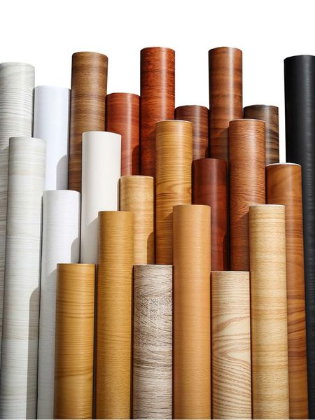 

wall stickers pvc waterproof self adhesive wallpaper roll furniture cabinets decorative film wood grain for diy home decor