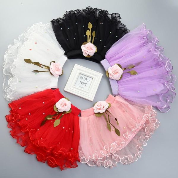 

skirts born baby pearl flower fashion girls tutu skirt princess pettiskirt wedding wholesale toddle, Blue