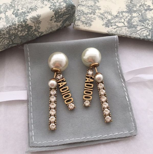 

letter earrings long two earrings with diamond accessories black friday, Golden