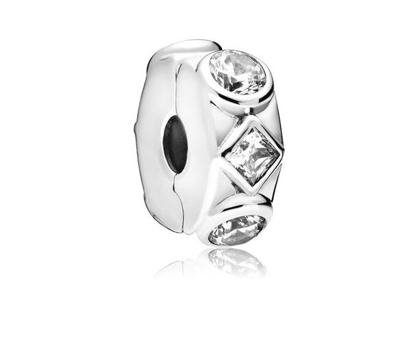 

fit pandora charm bracelet european silver bead charms silver crystal clip ser beads diy snake chain for women bangle & necklace jewelry, Black
