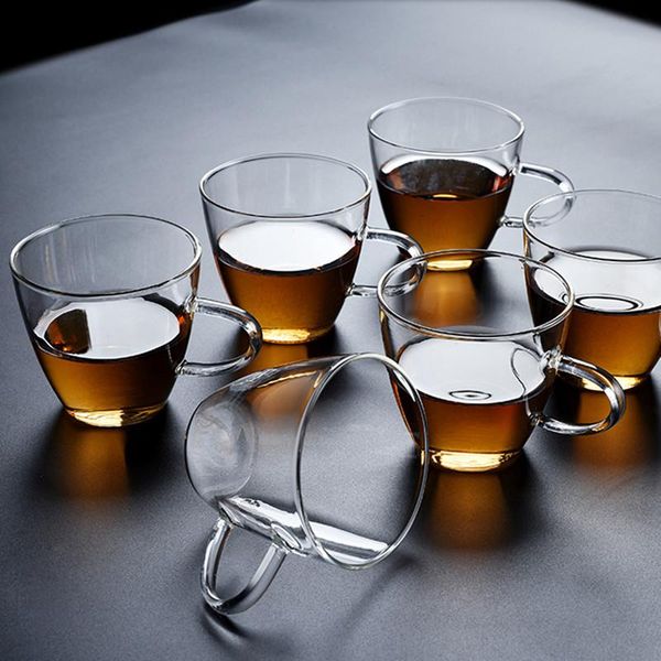 

6pcs 50ml -150ml glass double insulation cup espresso coffee heat resistant kungfu tea set wine glasses