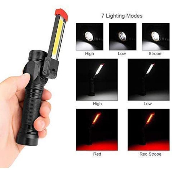

+ cob magnetic work light usb charging folding inspection lamp multifunctional aluminum alloy torch repair car lights portable lanterns
