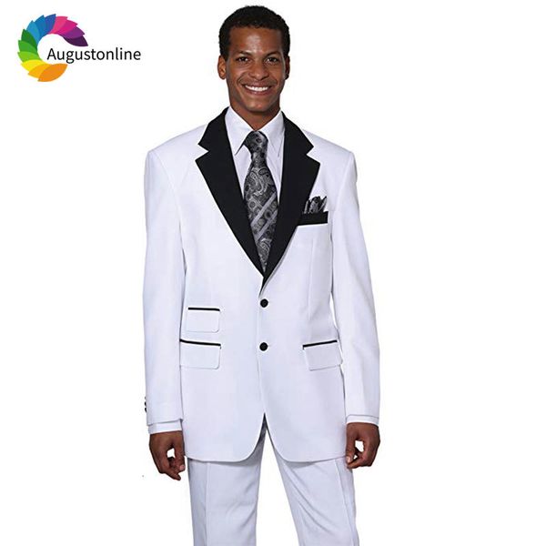 

men's suits & blazers custom made white slim fit wedding groom tuxedo burgundy groomsmen suit 2piece prom wear man blazer jacket p, White;black