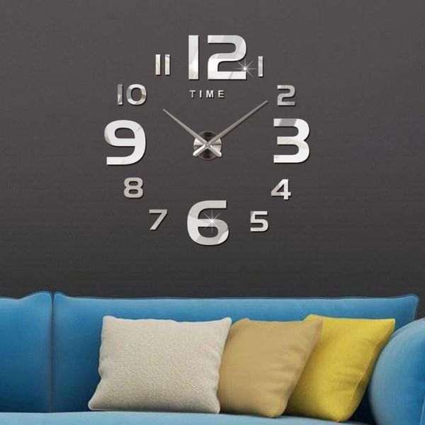 

wall clocks super large size creative clock diy mirror paste