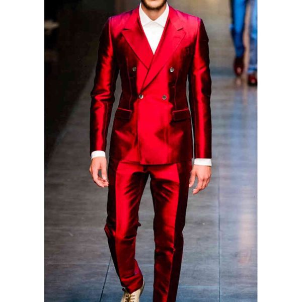 

men's suits & blazers custom made shiny red groom suit, bespoke glossy double breasted wedding for men, tailored tuxedo jacket, White;black