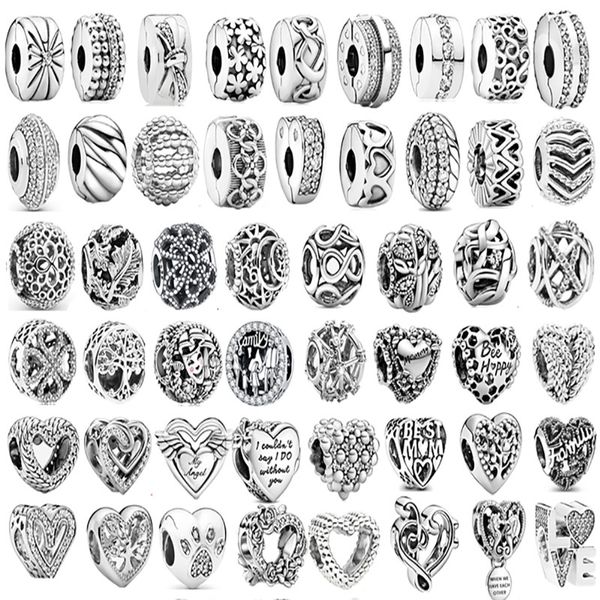 

925 sterling silver heart-shaped round animal beads suitable for pandora charm bracelet ladies diy fashion jewelry making birthday gifts, Black