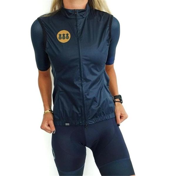 

racing sets trespinas 2021 vrouwen zwart gilet warm houden winddicht jas pak outdoor fietsen vest racefiets jersey pro team kleding, Black;blue