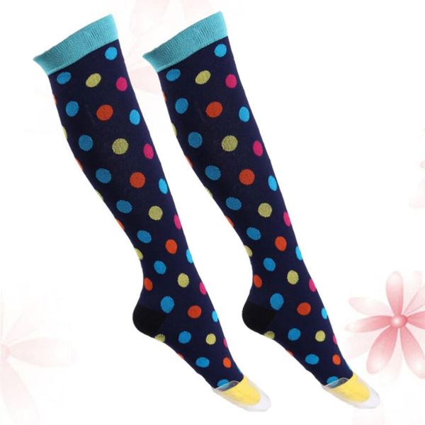 

pair socks comfortable breathable fashion casual crew colorful dot pattern (size- l/xl) sports, Black