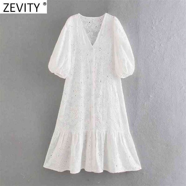 

women elegant hollow out embroidery casual white shirtdress female lantern sleeve hem ruffles vestido chic dresses ds8172 210416, Black;gray