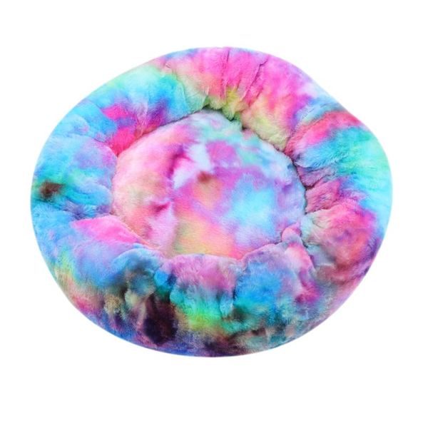 

kennels & pens pet winter warm pad premium indoor cushion round plush sleeping supplies for cat dog (colorful pink, external diamet