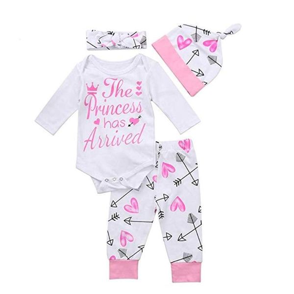 

toddler infant born clothes sets baby girls jumpsuits cotton long sleeve romper playsuits pants outfits 3pcs clothing, White