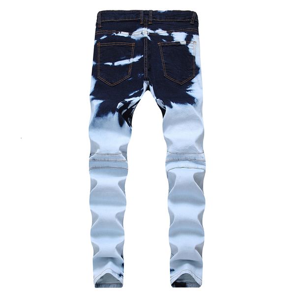 

men's jeans gersri fashion mens denim trousers pattern male streetwear hip hop slim pants long drop r8v1, Blue