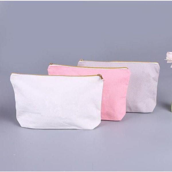 

storage bags 100pcs large stand up canvas zipper pencil cases pen pouch cotton cosmetic bag makeup mobile phone clutch organizer