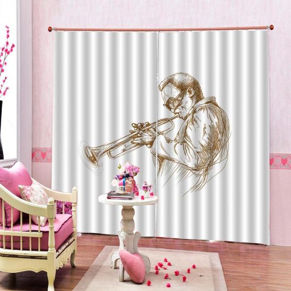 

curtain & drapes modern simple drawing famous figure musical instrument picture large window for living room bedroom blackout sets