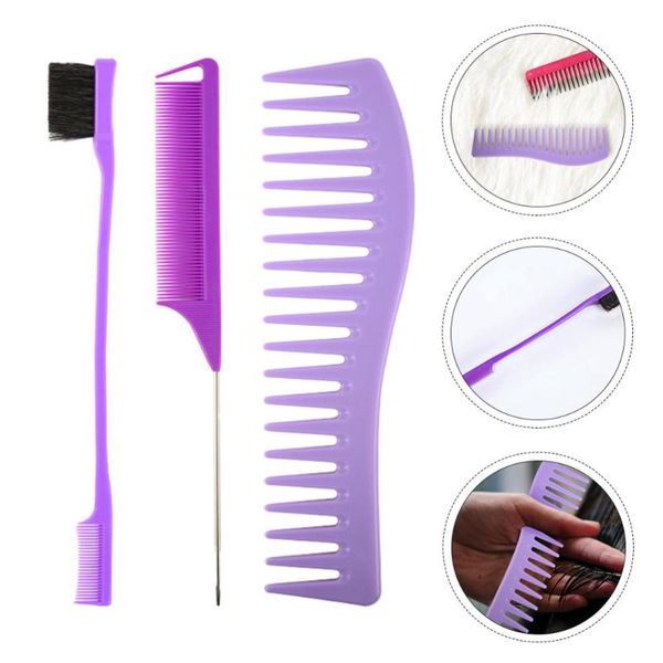 

hair brushes 2 sets of 6pcs barber styling combs hairdresser haircutting, Silver