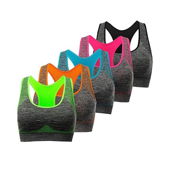 

women's yoga clothing with chest pad sports bra running fitness back sweat-absorbing breathable short vest gym, White;black