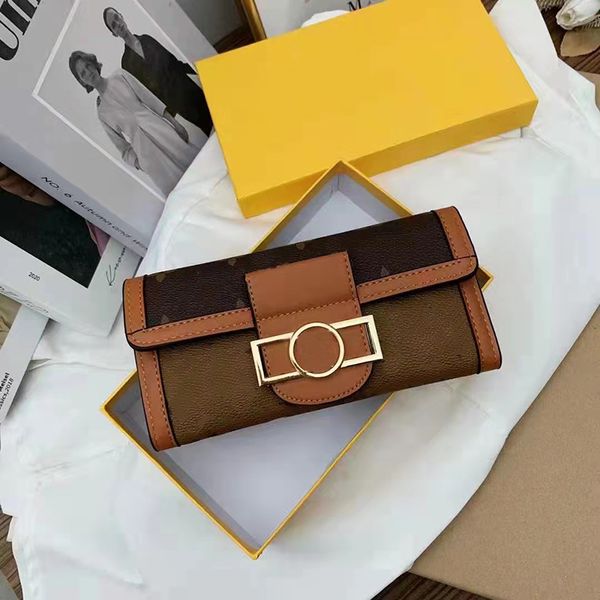 

wallet designer luxury handbags clutch bag card holder pu leather with box letter flower print women girl fashion purse lianjin3128 2 style, Red;black