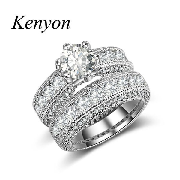 

kenyon jewelry zircon ring set with diamond, Silver