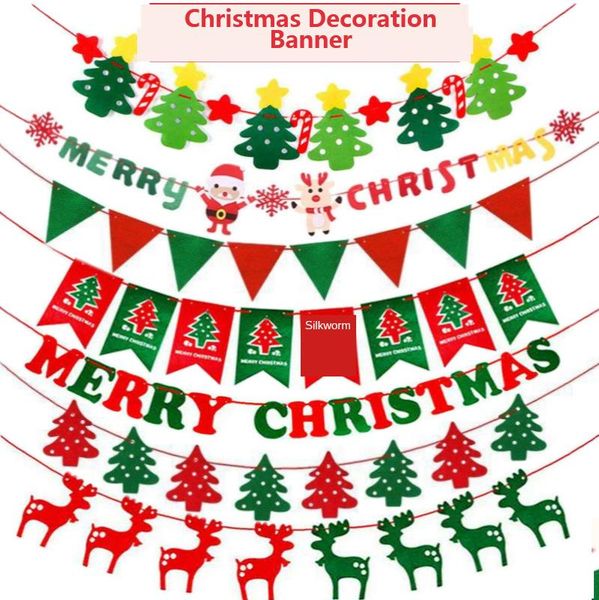 

christmas decorations 3m banners hanging santa claus banner snowman elk flag xmas trees decor 2021 merry navidad year