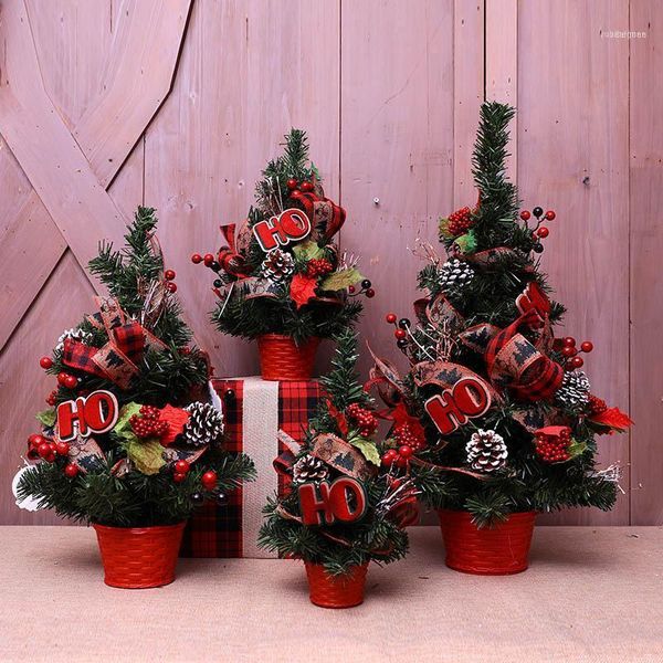 

christmas decorations mini tree pvc simulation 30cm40cm50cm indoor home decoration 2021 year festival party supplies1
