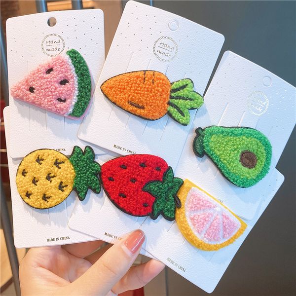 2021 nuovo 1pcs Morbido Feltro di Lana Frutta Pinze Per Capelli Per Le Ragazze Dei Bambini Accessori Per Capelli Per Bambini Panno Barrettes Forcine ornamento