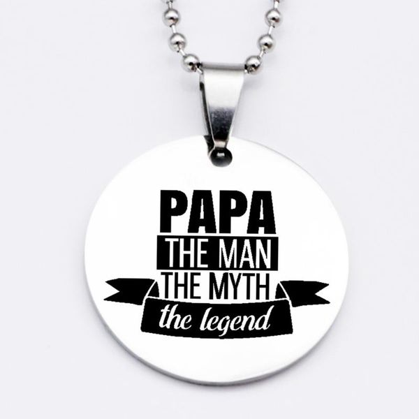 

earrings & necklace papa the man myth legend keychain men round stainless steel jewelry drop accepted yp6142, Silver