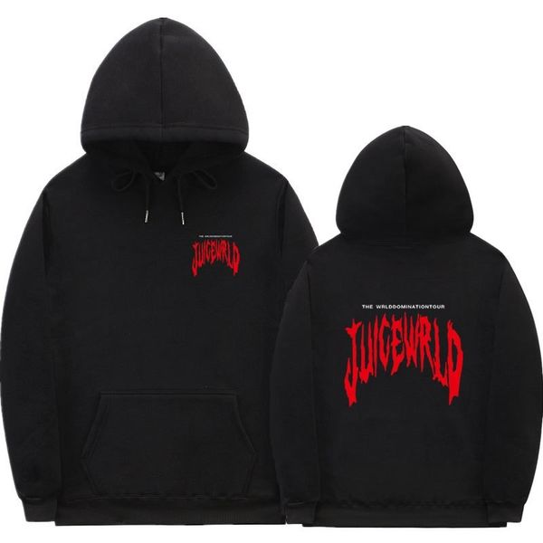 

fashion trend style justice wrld printing fashion loose men's and women's hooded sweater coat, Black