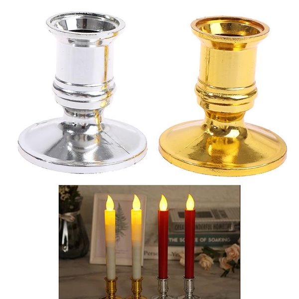 

candle holders 2pcs/set plastic holder base candlestick for home decor gold silver