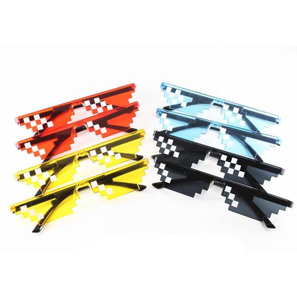 

1pcs party gifts mosaic sunglasses trick toy thug life glasses deal with it pixel women black festive favors favor