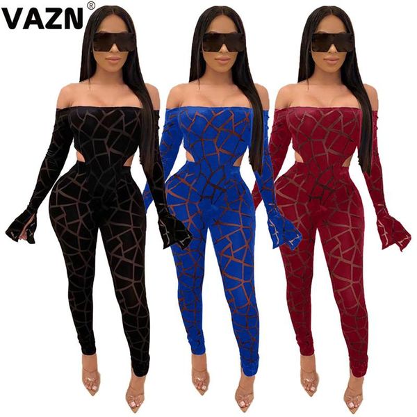 

two piece dress vazn spring 2021 fashion sport solid slash-neck 2 pieces casual women set full sleeve length bodycon, White